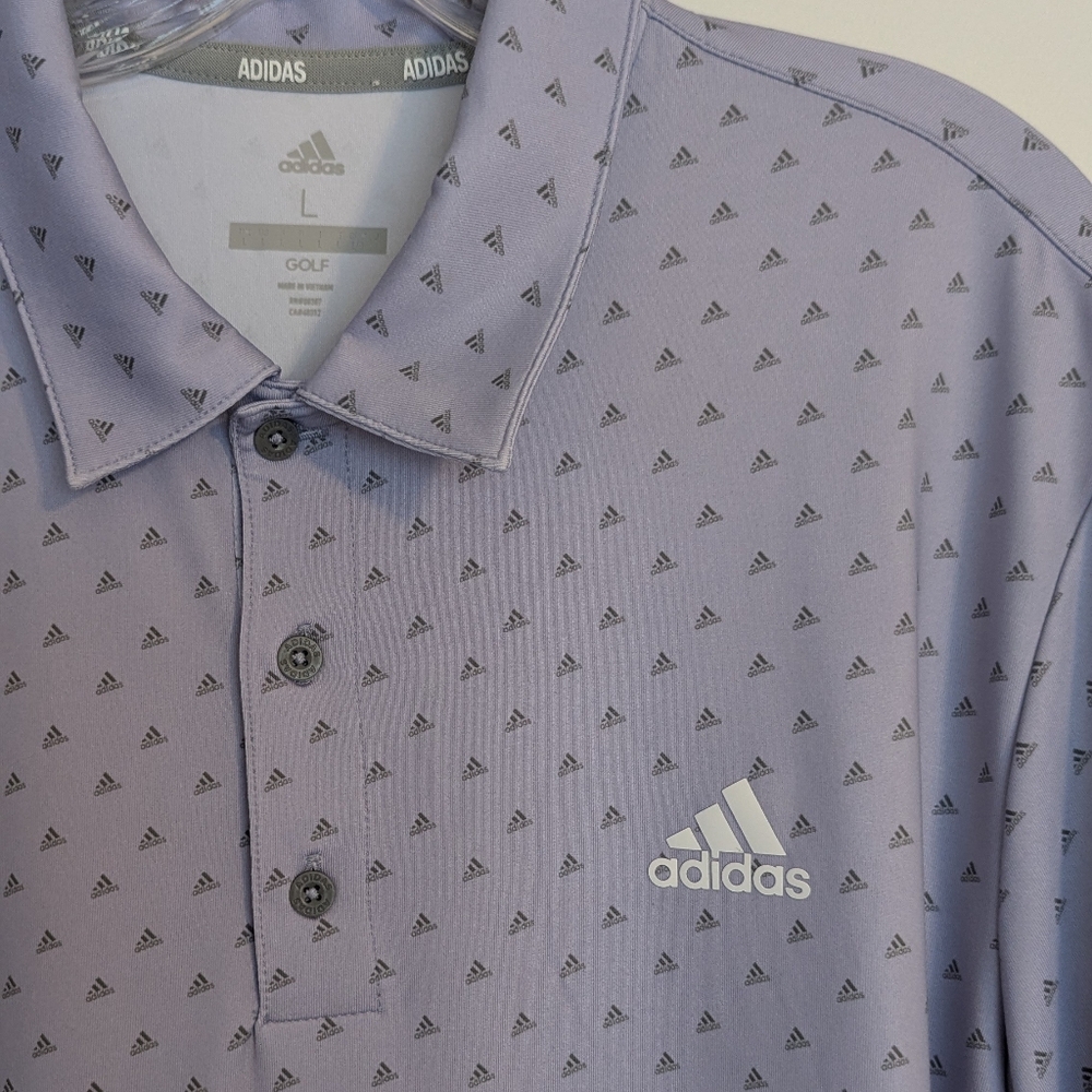 NWT Adidas Men's Short Sleeve Adi-Print Golf Polo Sz Lg